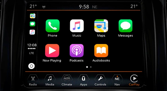 Мультимедийная система Uconnect 8.4n с навигацией, Apple Carplay и Android Auto